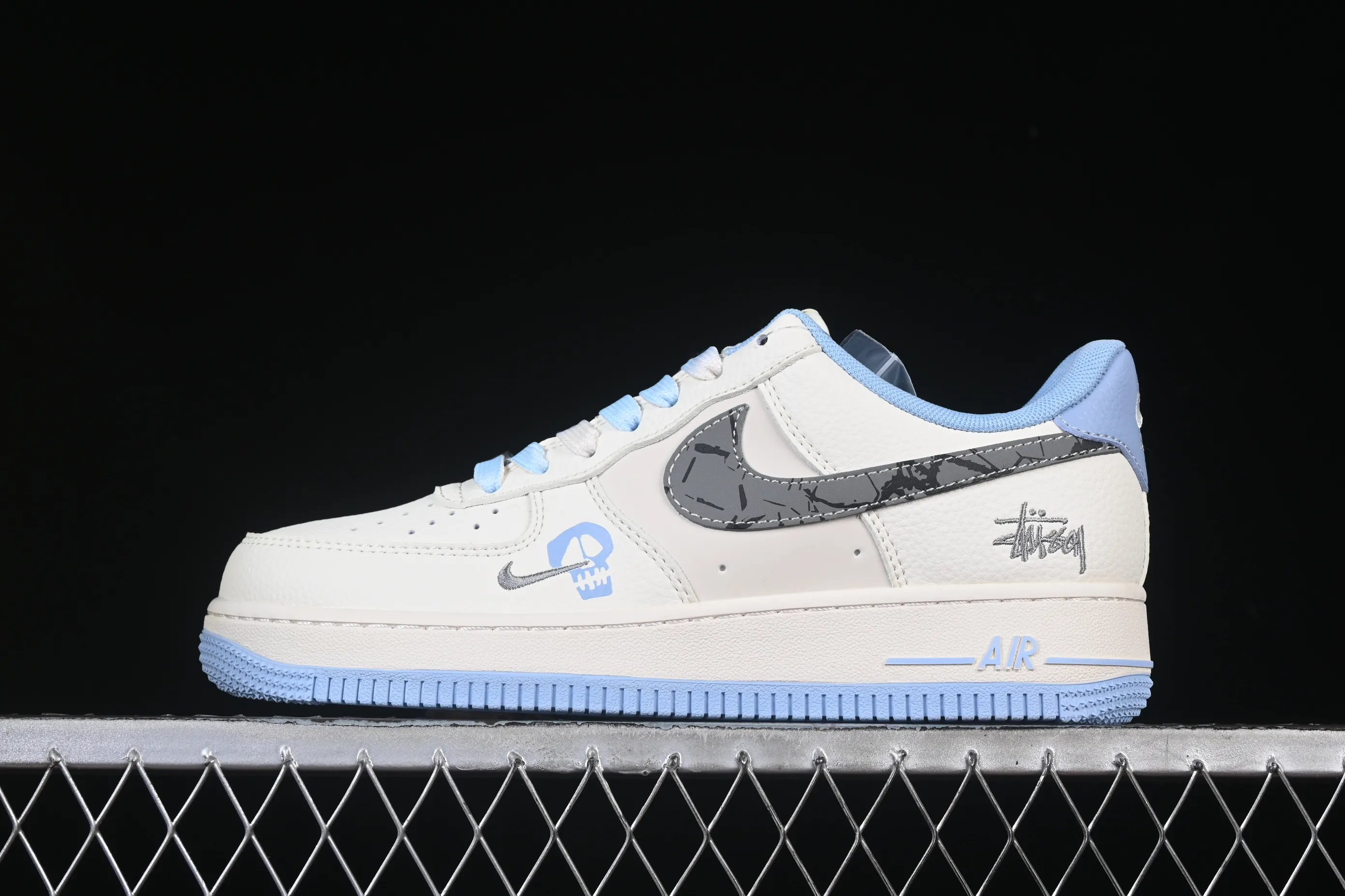 All categories Nk Air Force 1 Air Force series Nk Air Force 1 Low Air Force low-top Nike Air Force 1'07 Low Stusi co-branded skull beige gray blue Air Force 1 low-top casual sneakers QW5606-269